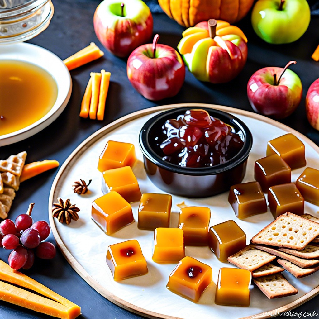 cheddar and apple cider jelly cubes