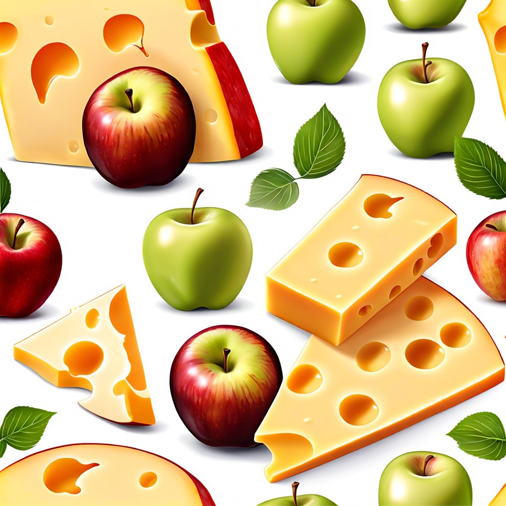 cheddar and apple slices