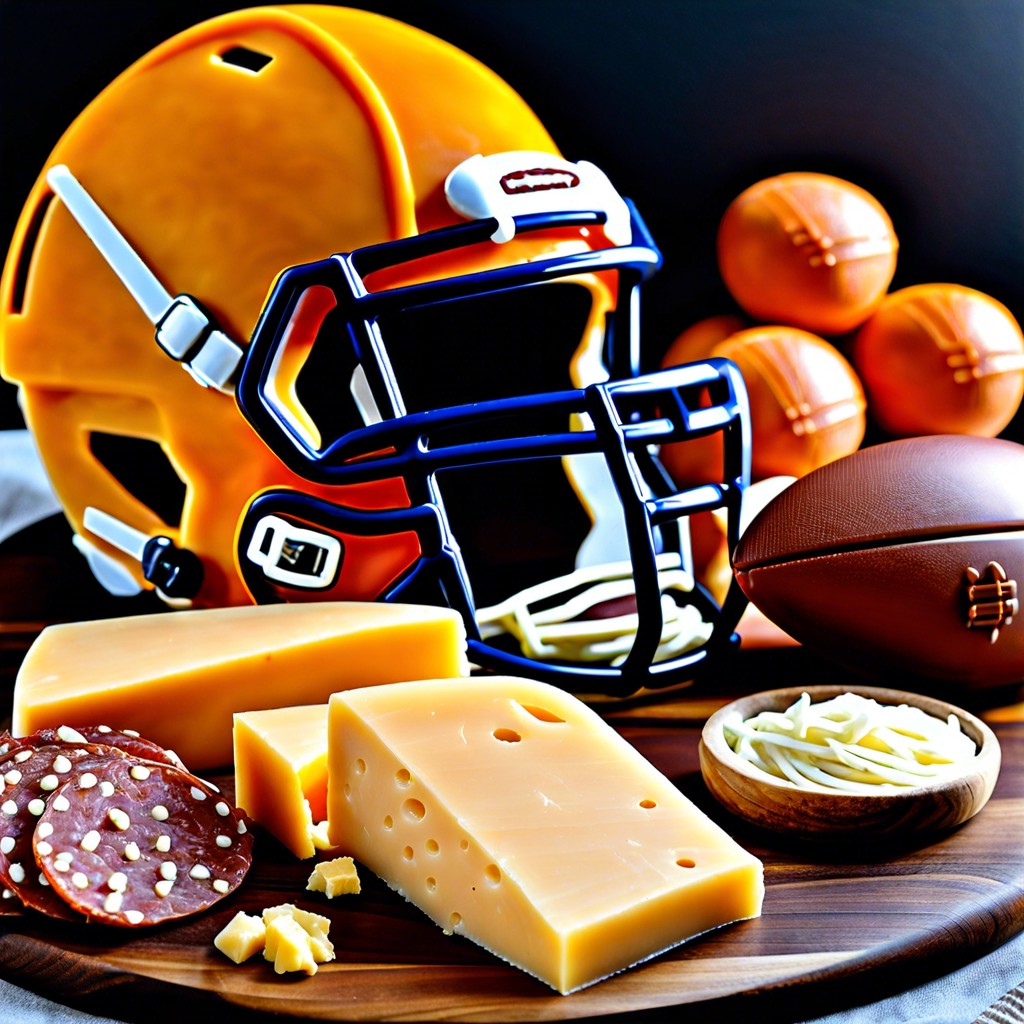 cheddar cheese football helmets