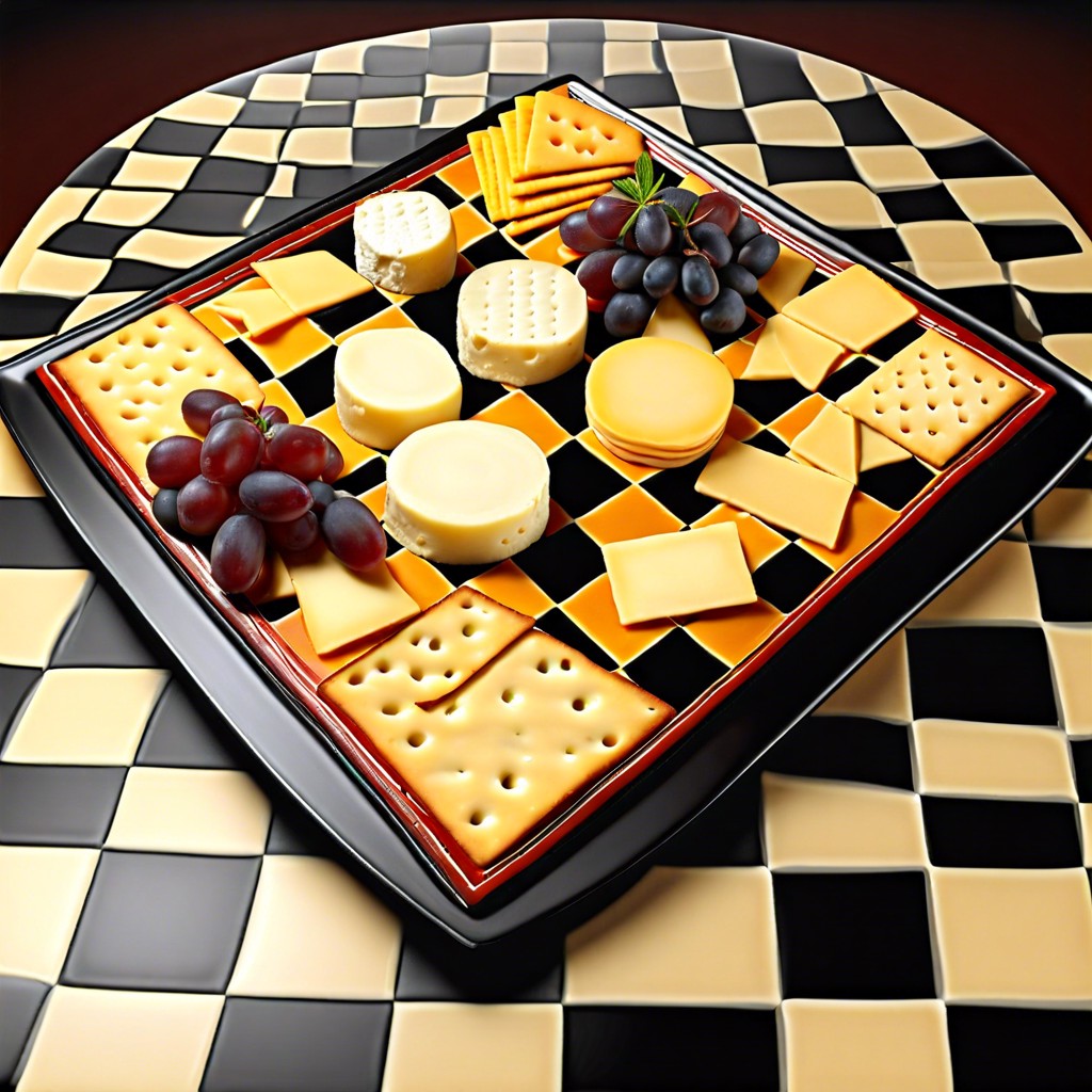 cheese and cracker checkerboard