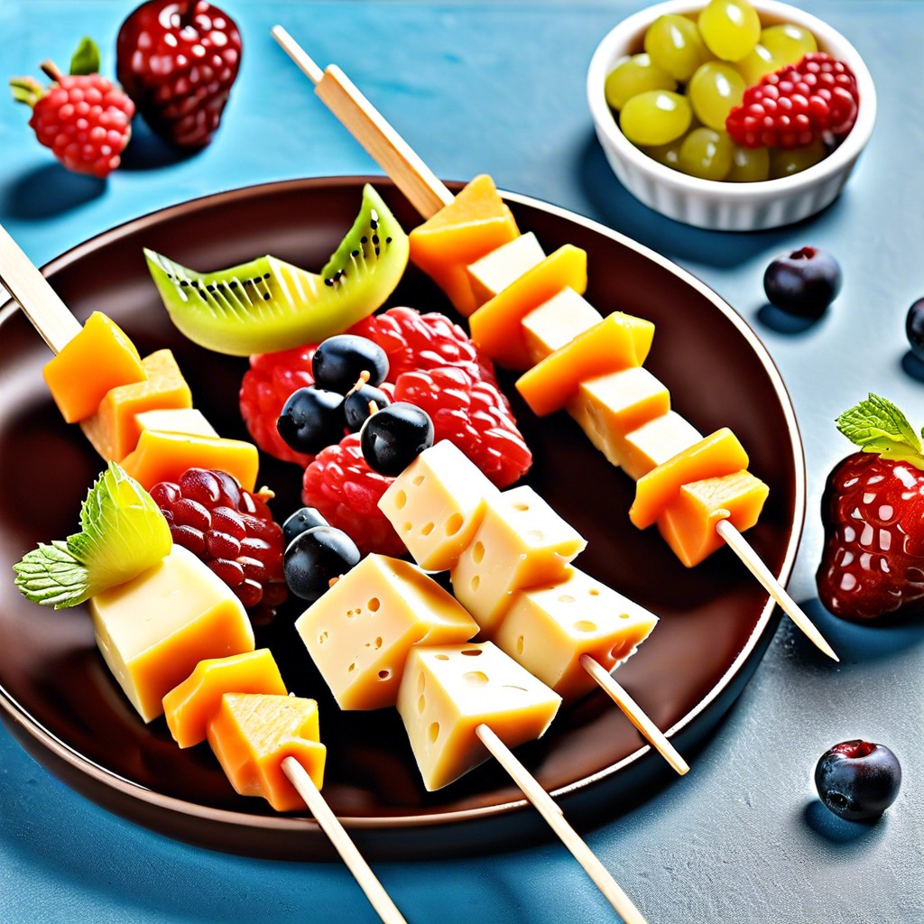 cheese and fruit skewers