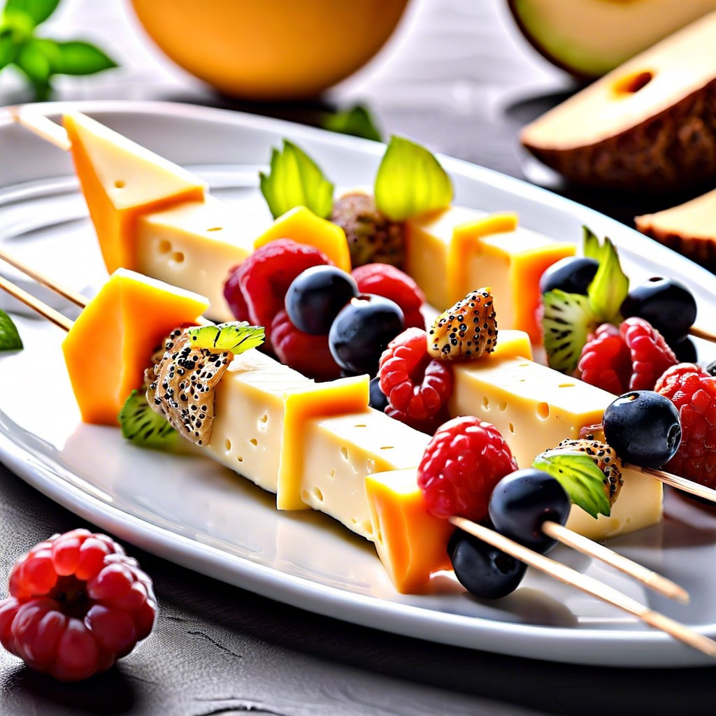 cheese and fruit skewers