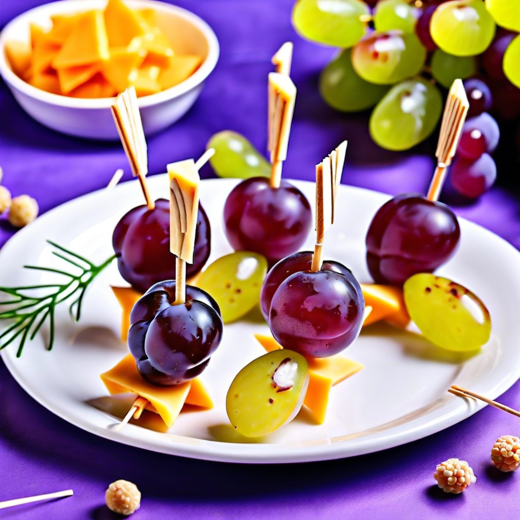 cheese and grape sticks