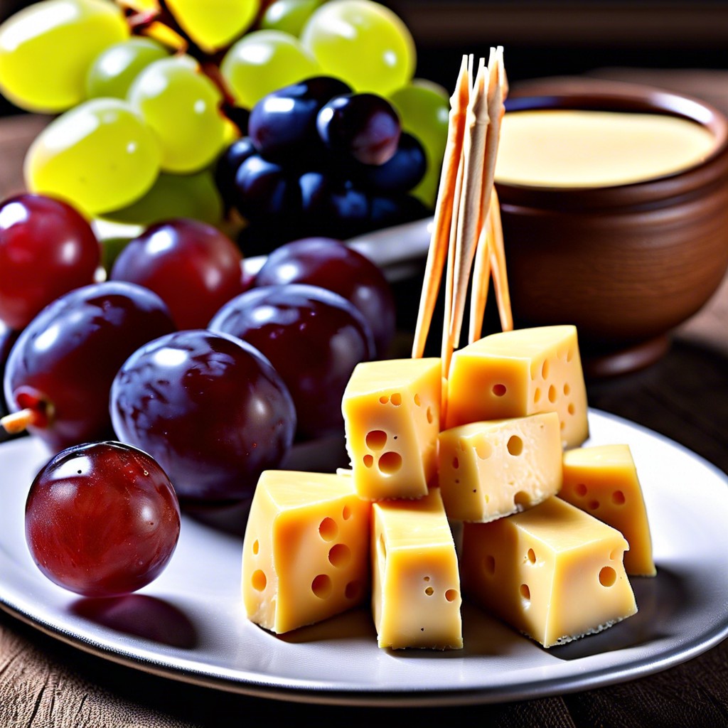 cheese and grape toothpicks