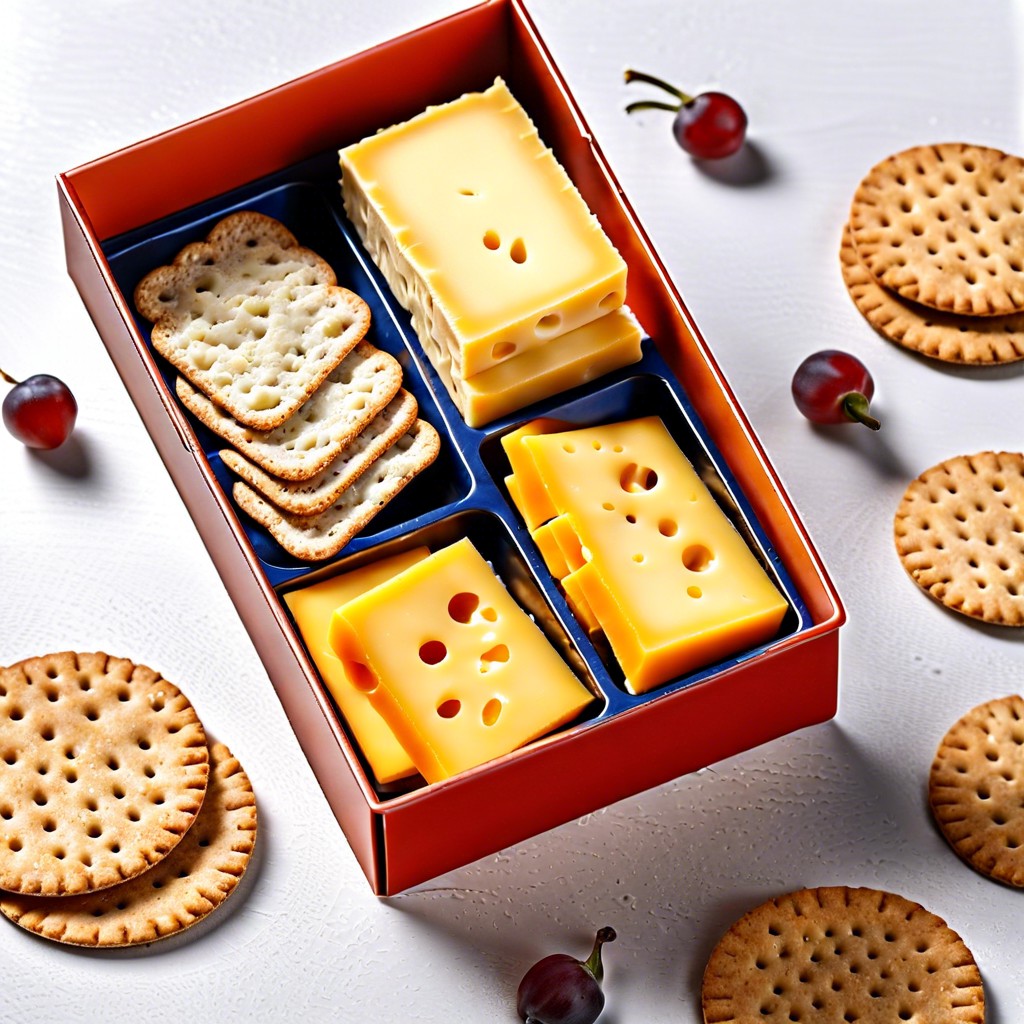 cheese and whole grain cracker boxes