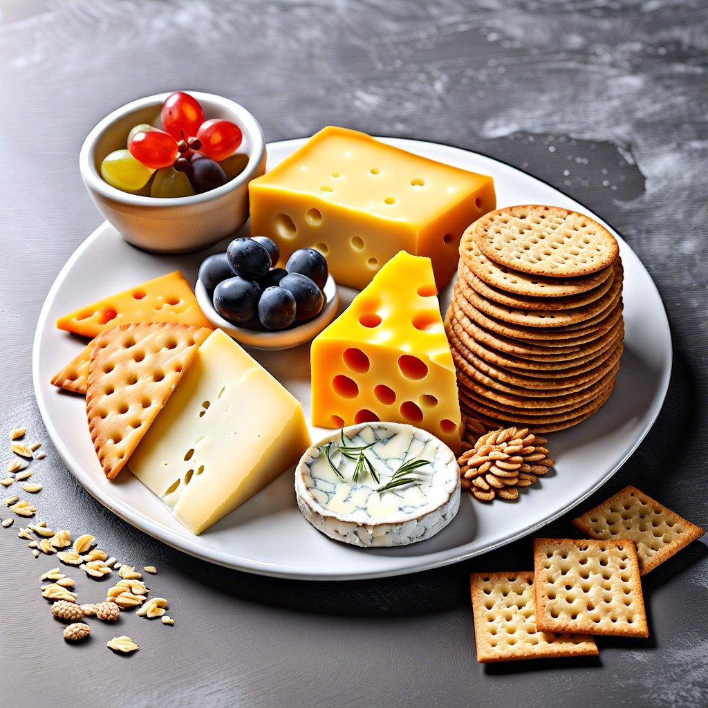 cheese and whole grain crackers