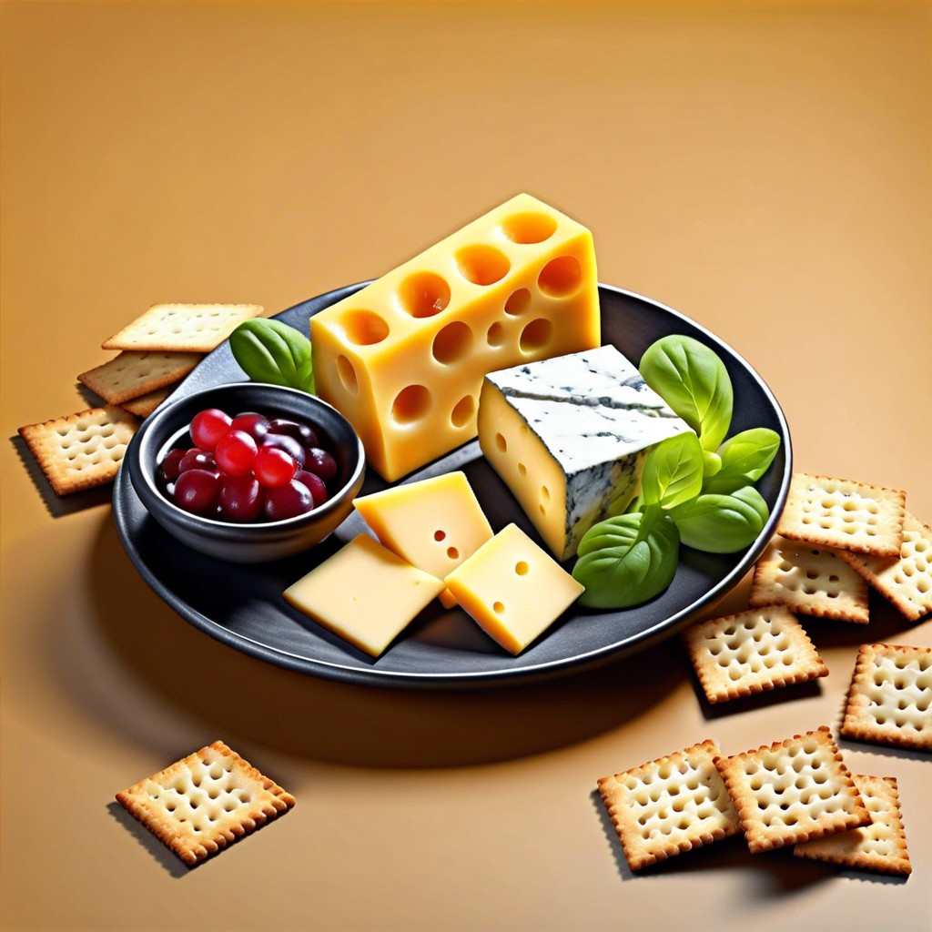 cheese cubes and crackers