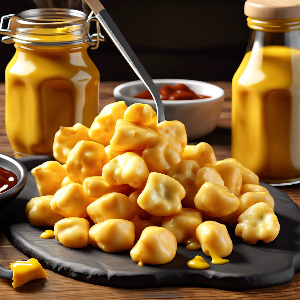 cheese curds with hot mustard