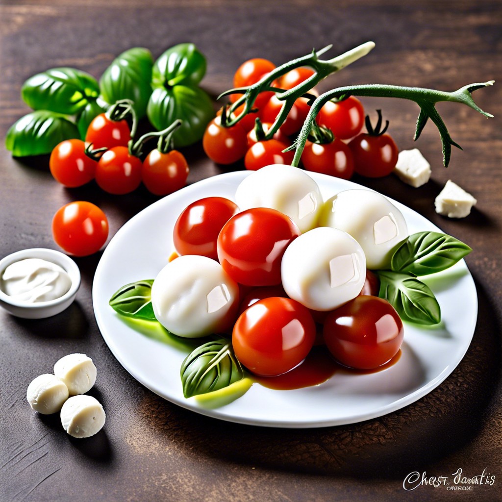 cherry tomatoes with mozzarella balls