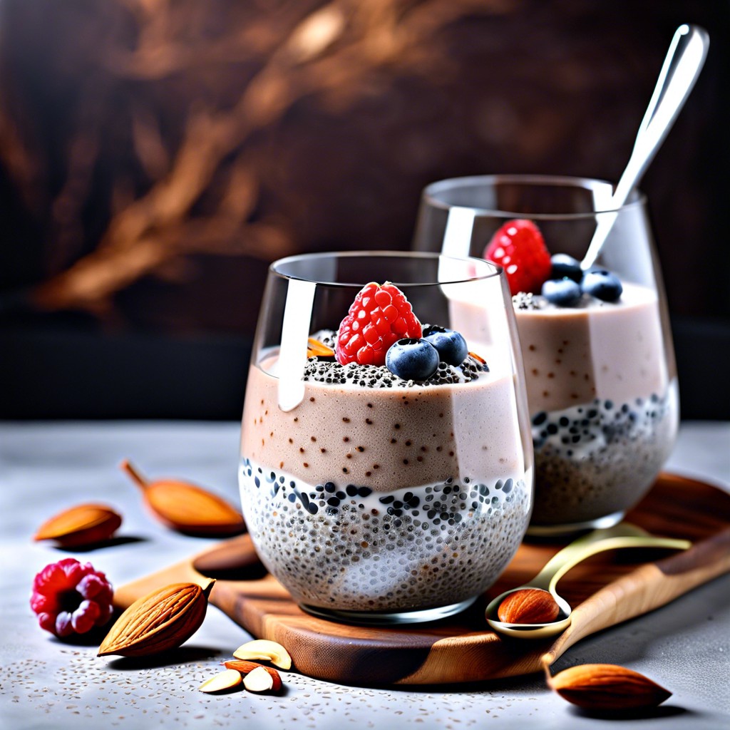 chia pudding made with unsweetened almond milk