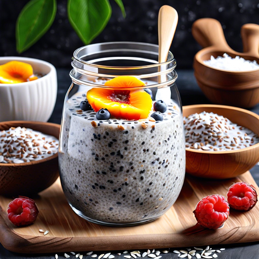 chia pudding with coconut flakes