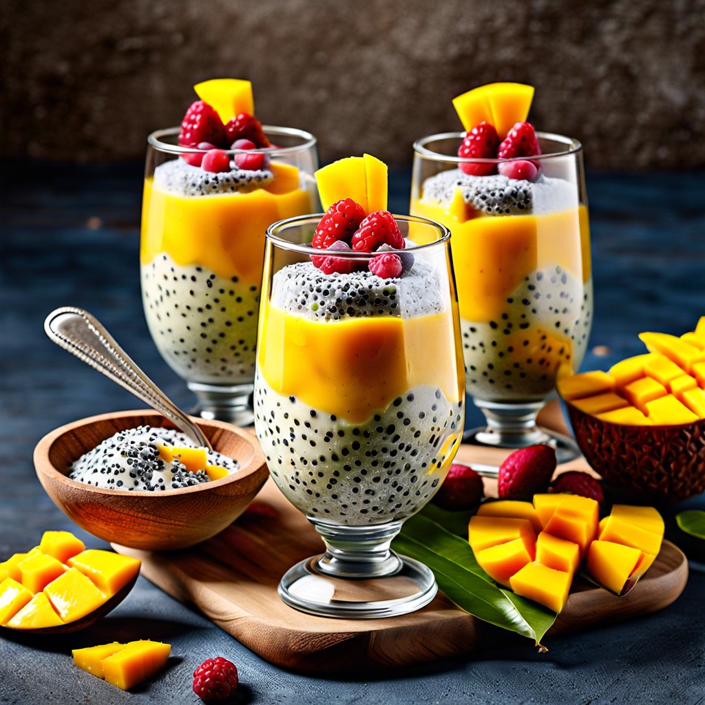 chia pudding with coconut milk and mango