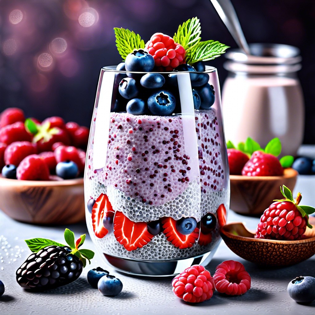 chia pudding with fresh berries