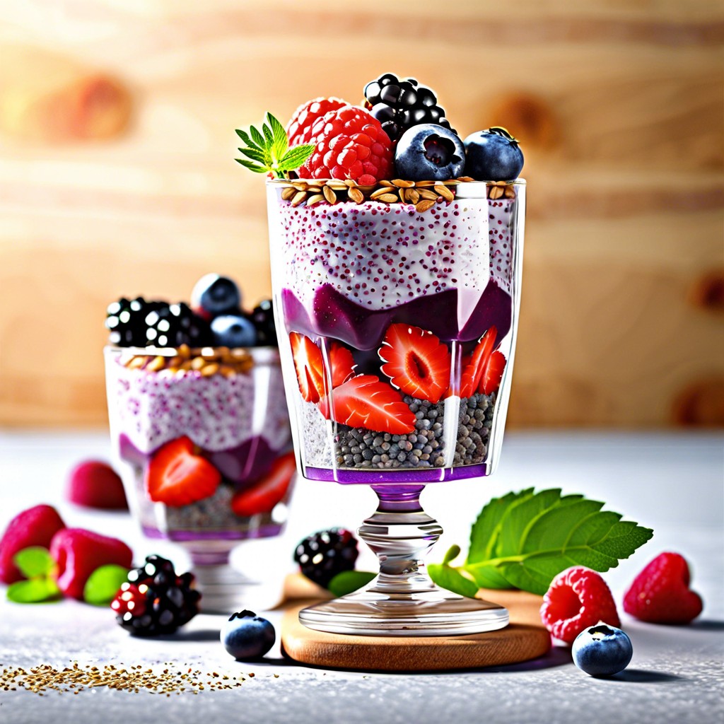 chia seed and berry parfait