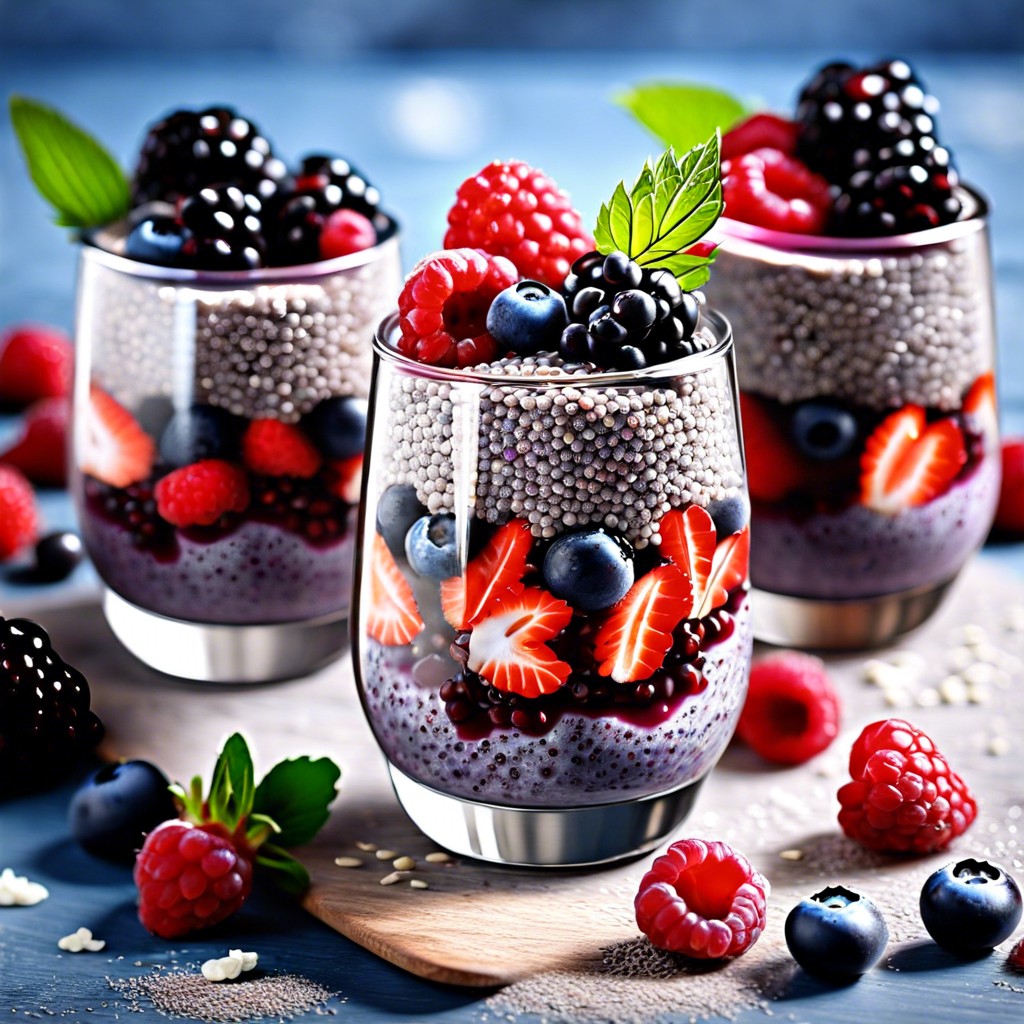 chia seed pudding with mixed berries