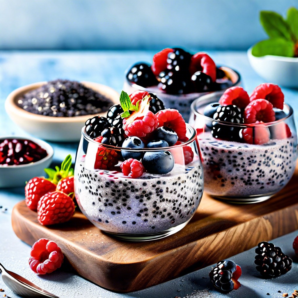 chia seed pudding with mixed berries