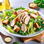 chicken caesar salad with whole grain croutons