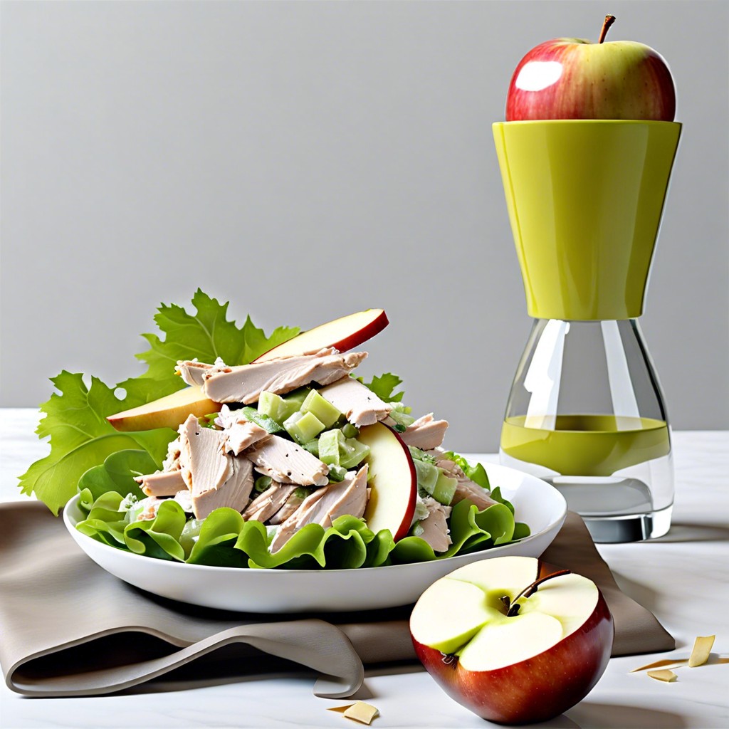 chicken salad and apple slices