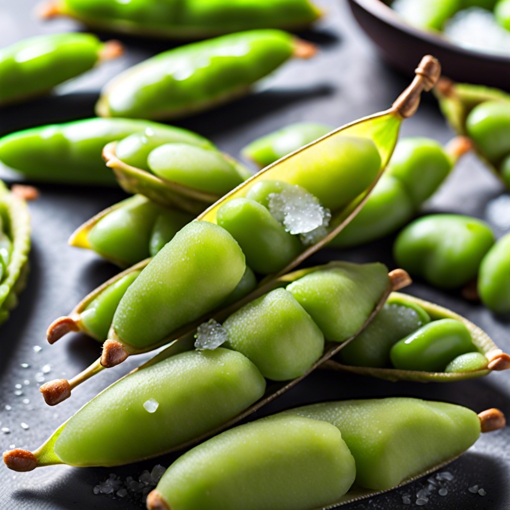 chilled edamame with sea salt