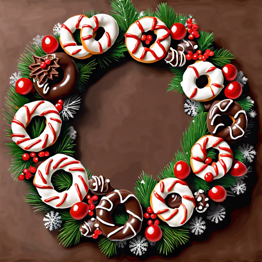 chocolate covered pretzel wreaths