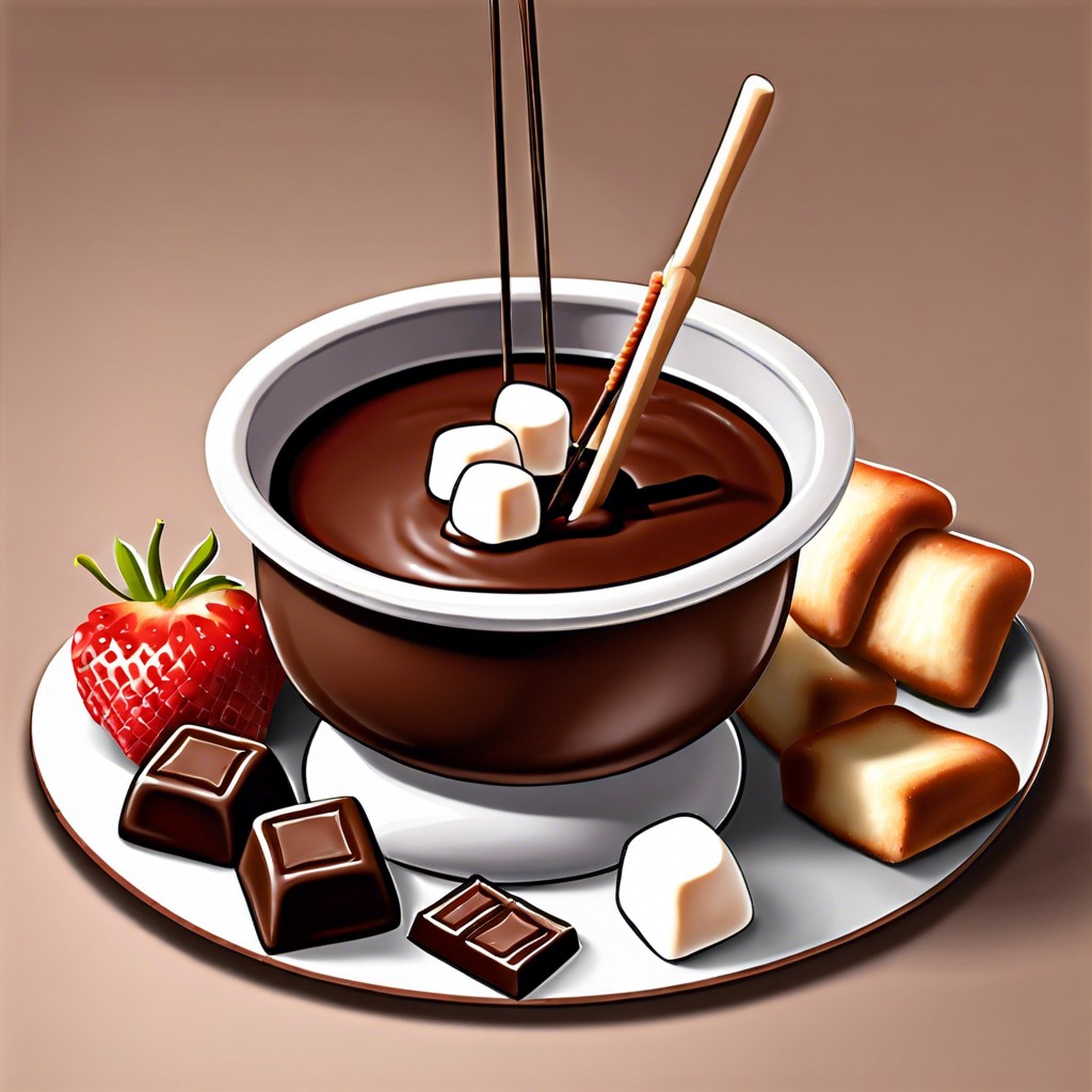 chocolate fondue with marshmallows