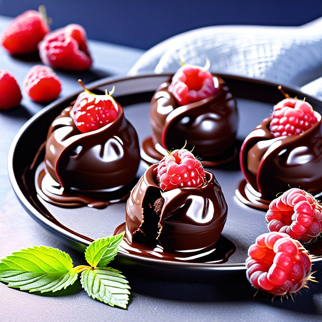 chocolate stuffed raspberries