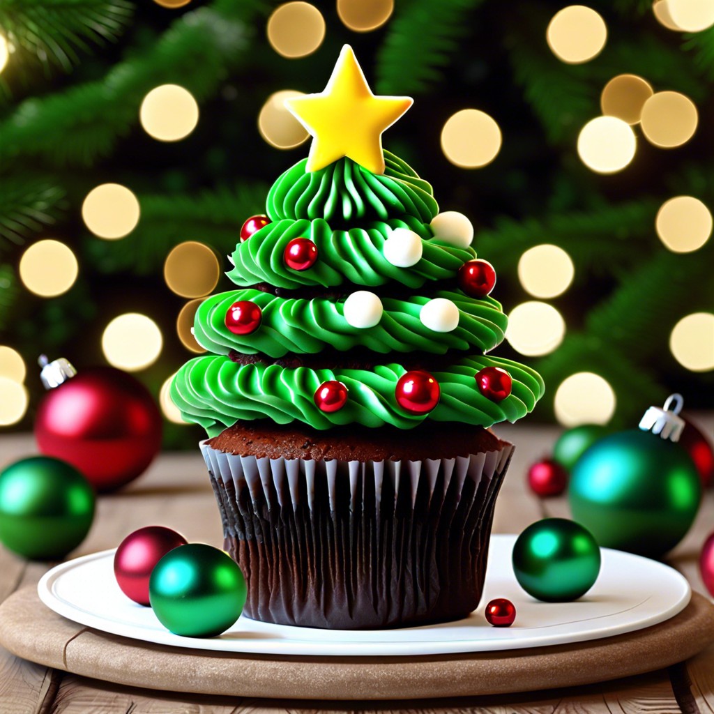 christmas tree cupcakes