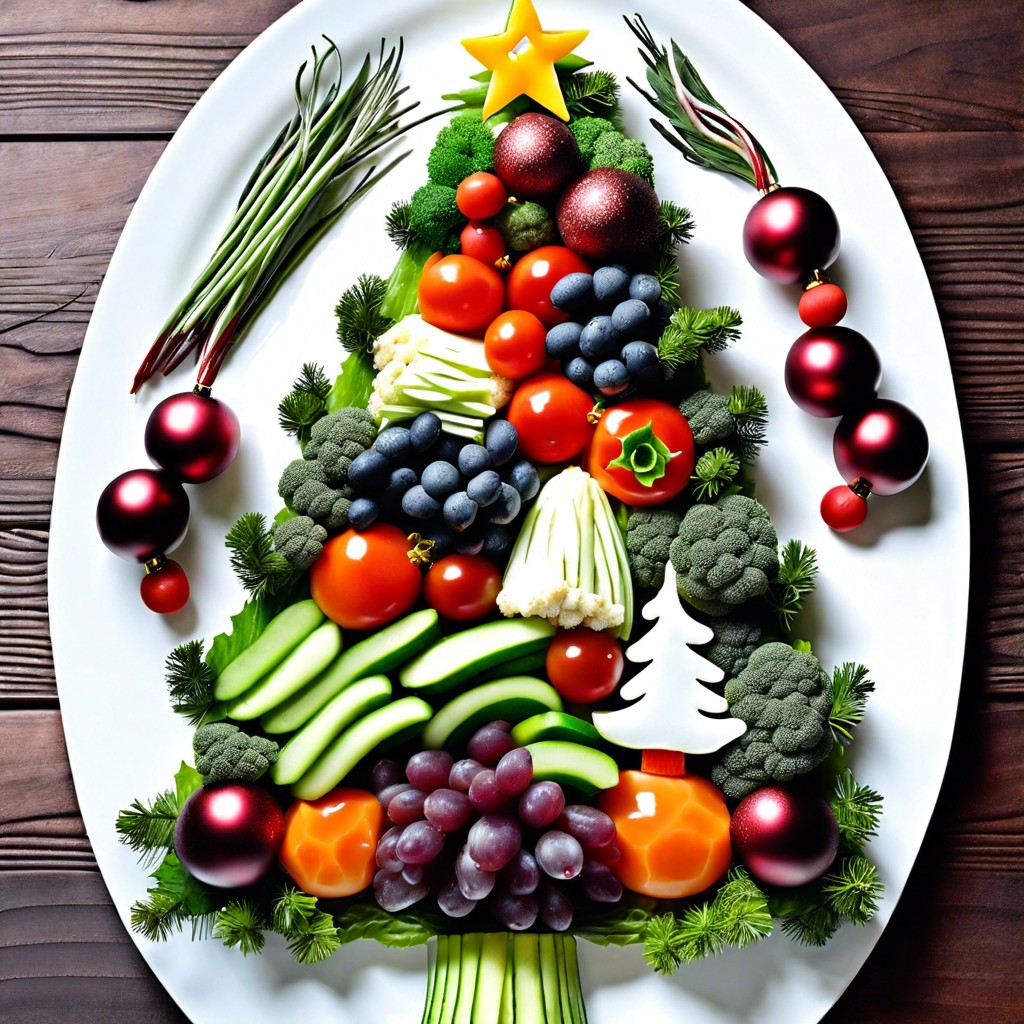 christmas tree veggie platter