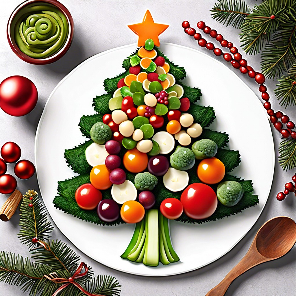 christmas tree veggie platter