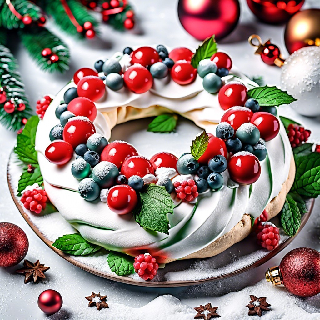 christmas wreath pavlova