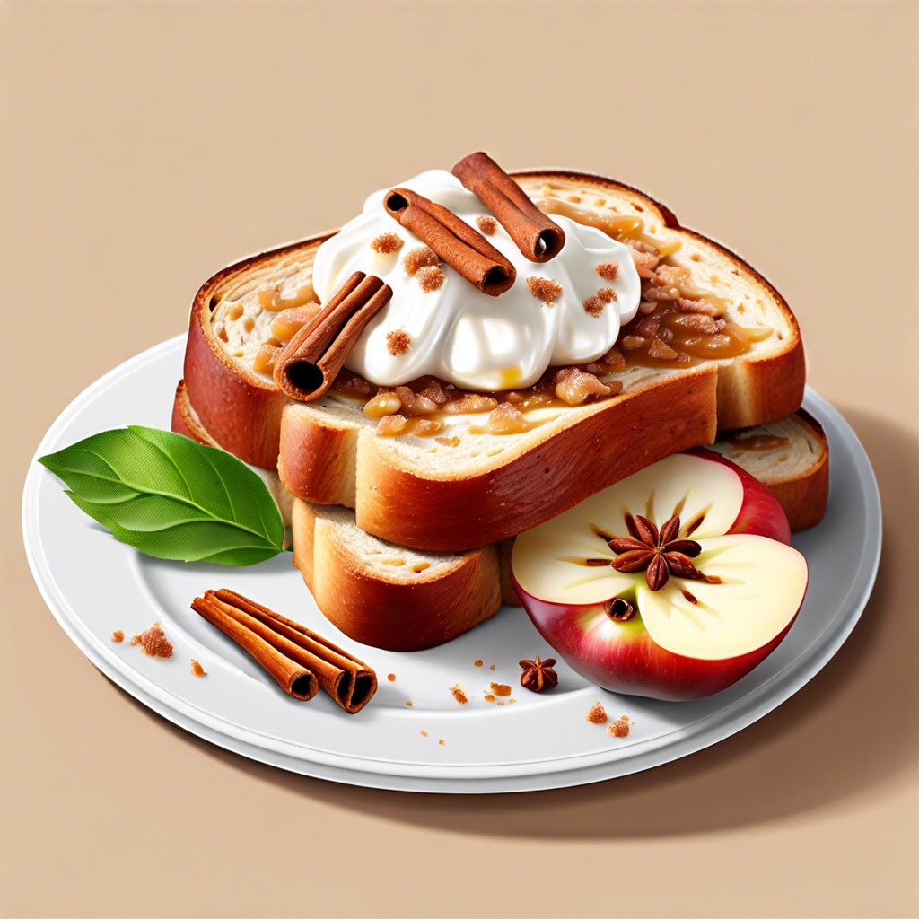 cinnamon apple cottage cheese toast sauteed apples with cinnamon atop cottage cheese