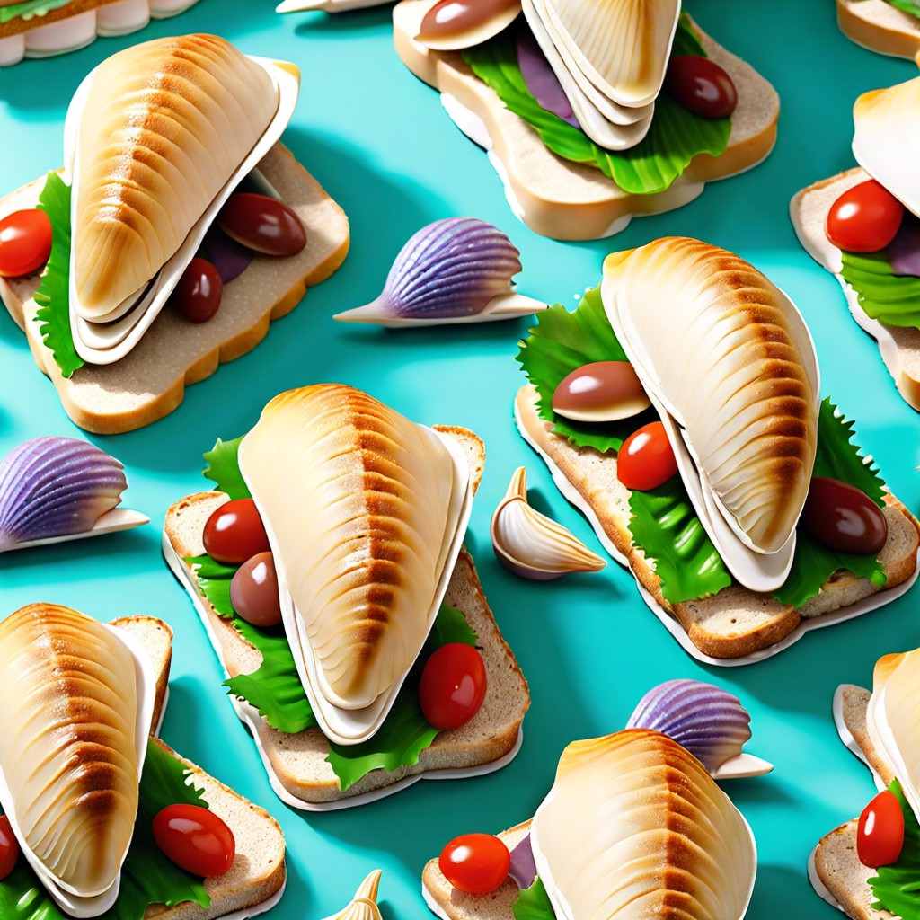 clam shell shaped sandwiches
