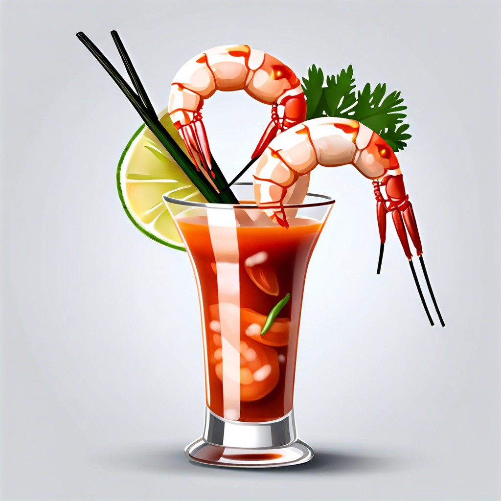 cold shrimp cocktail with spicy sauce