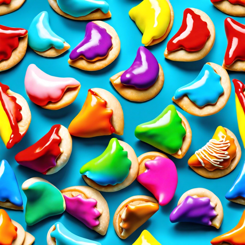 color dipped fortune cookies