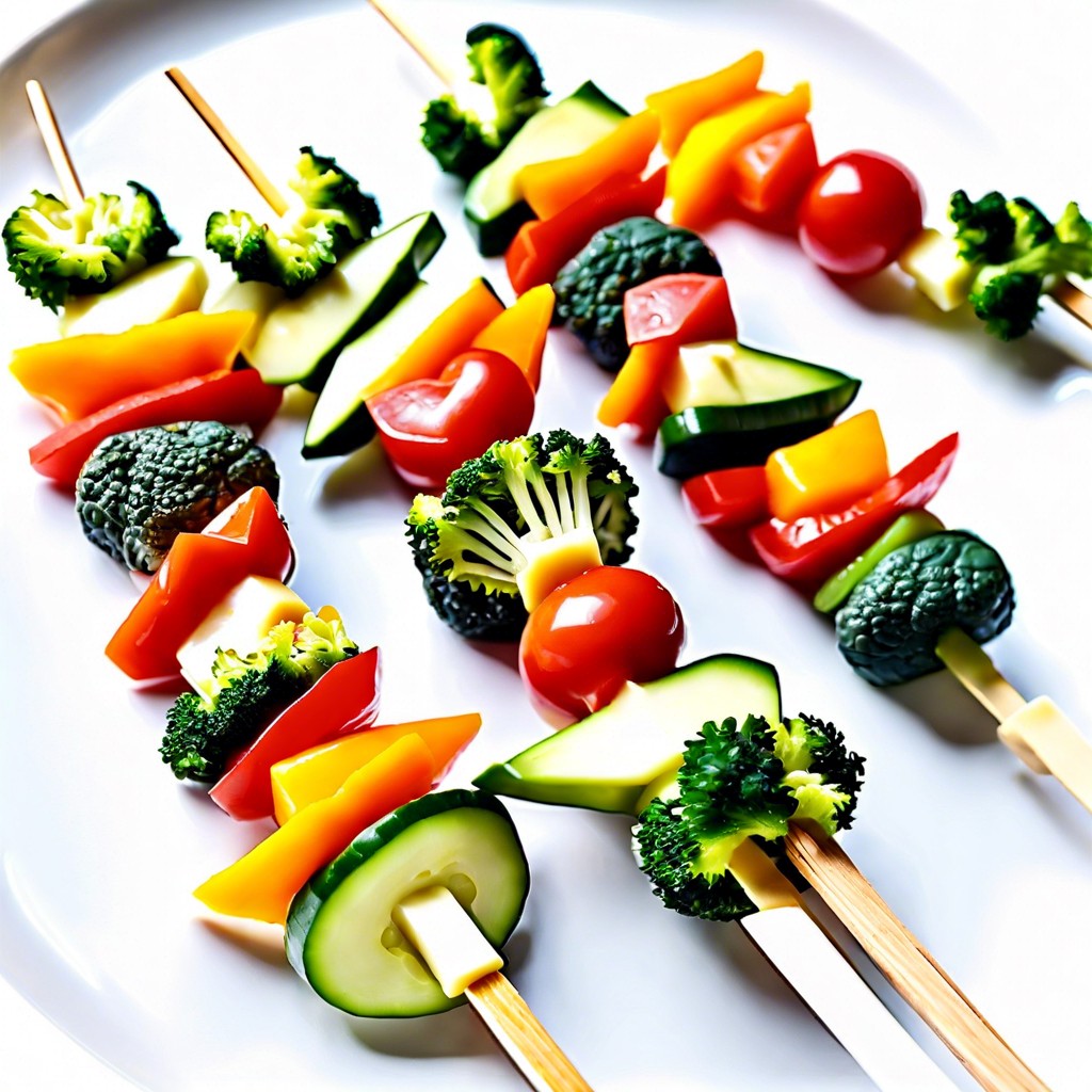 colorful veggie kabobs