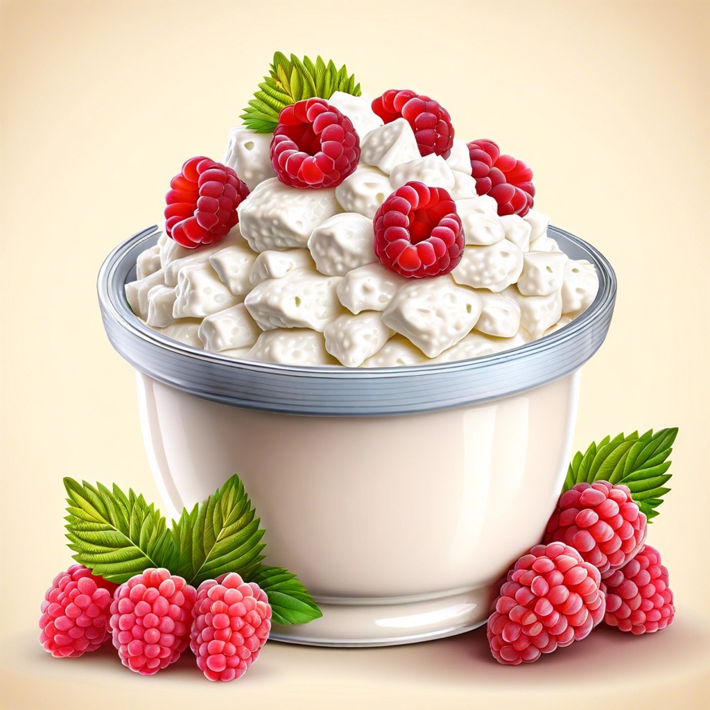 cottage cheese with raspberries
