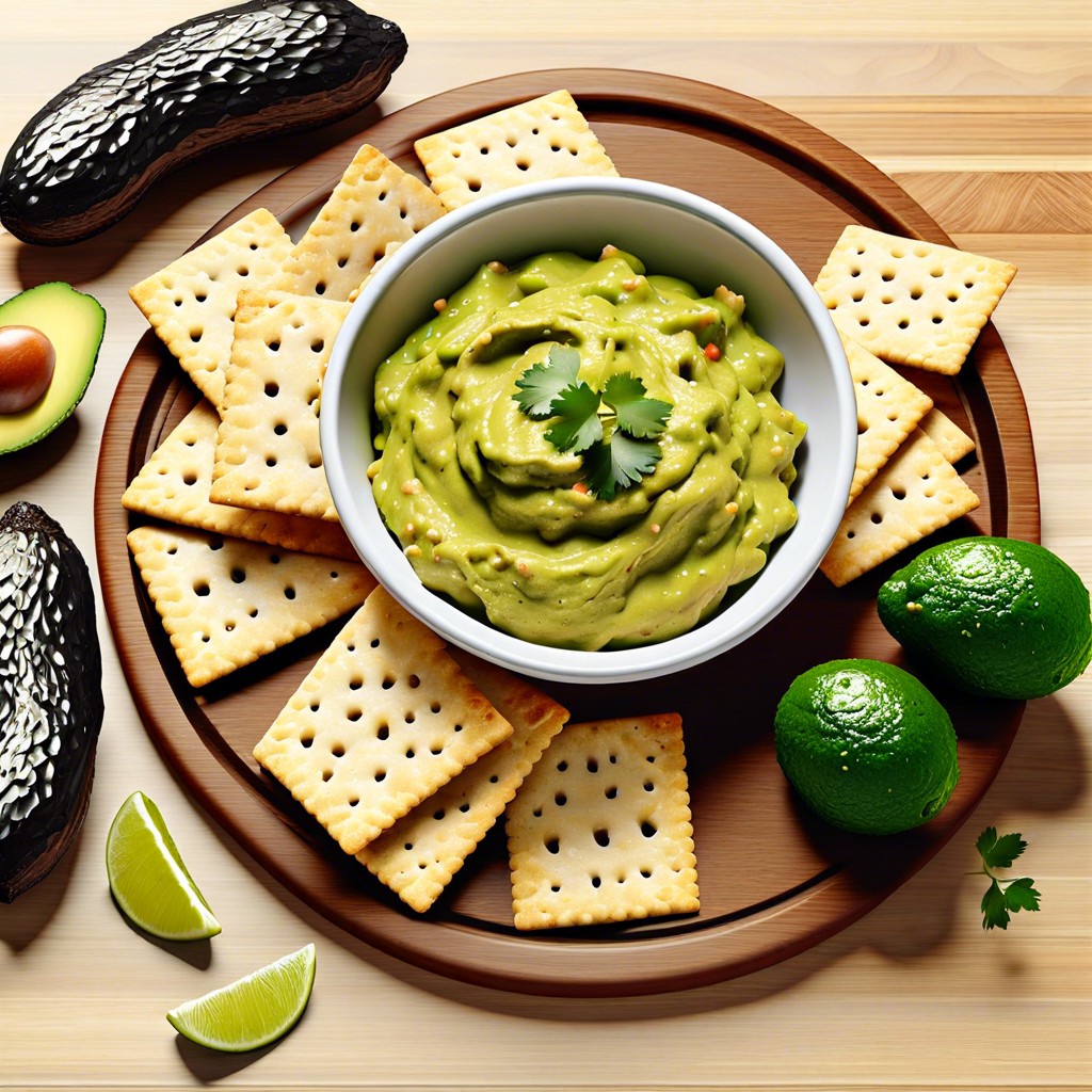 crackers and guacamole