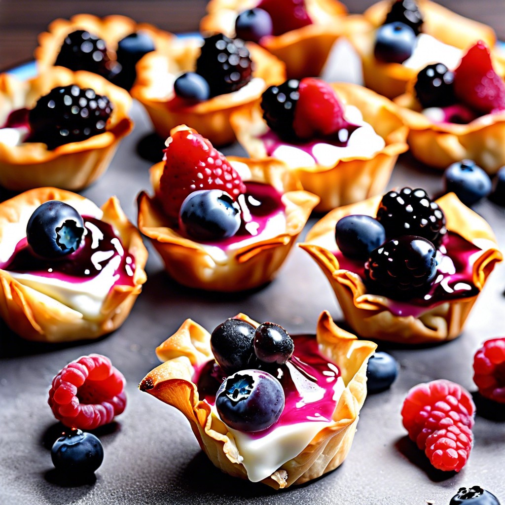 cream cheese and berry phyllo cups
