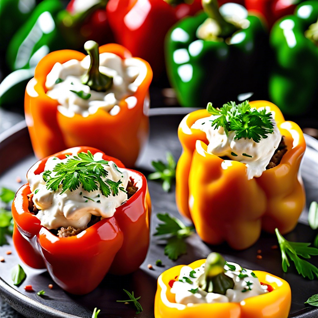 cream cheese and herb stuffed mini bell peppers