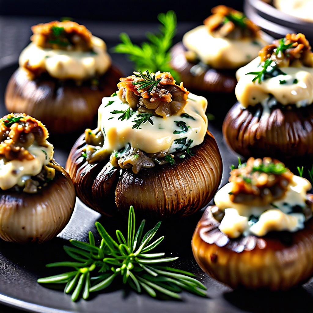 cream cheese and herb stuffed mushrooms