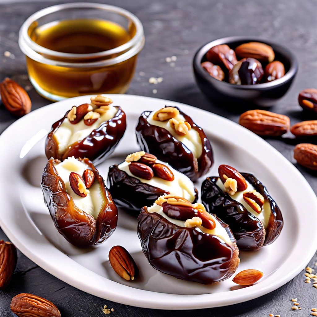cream cheese and nut stuffed dates