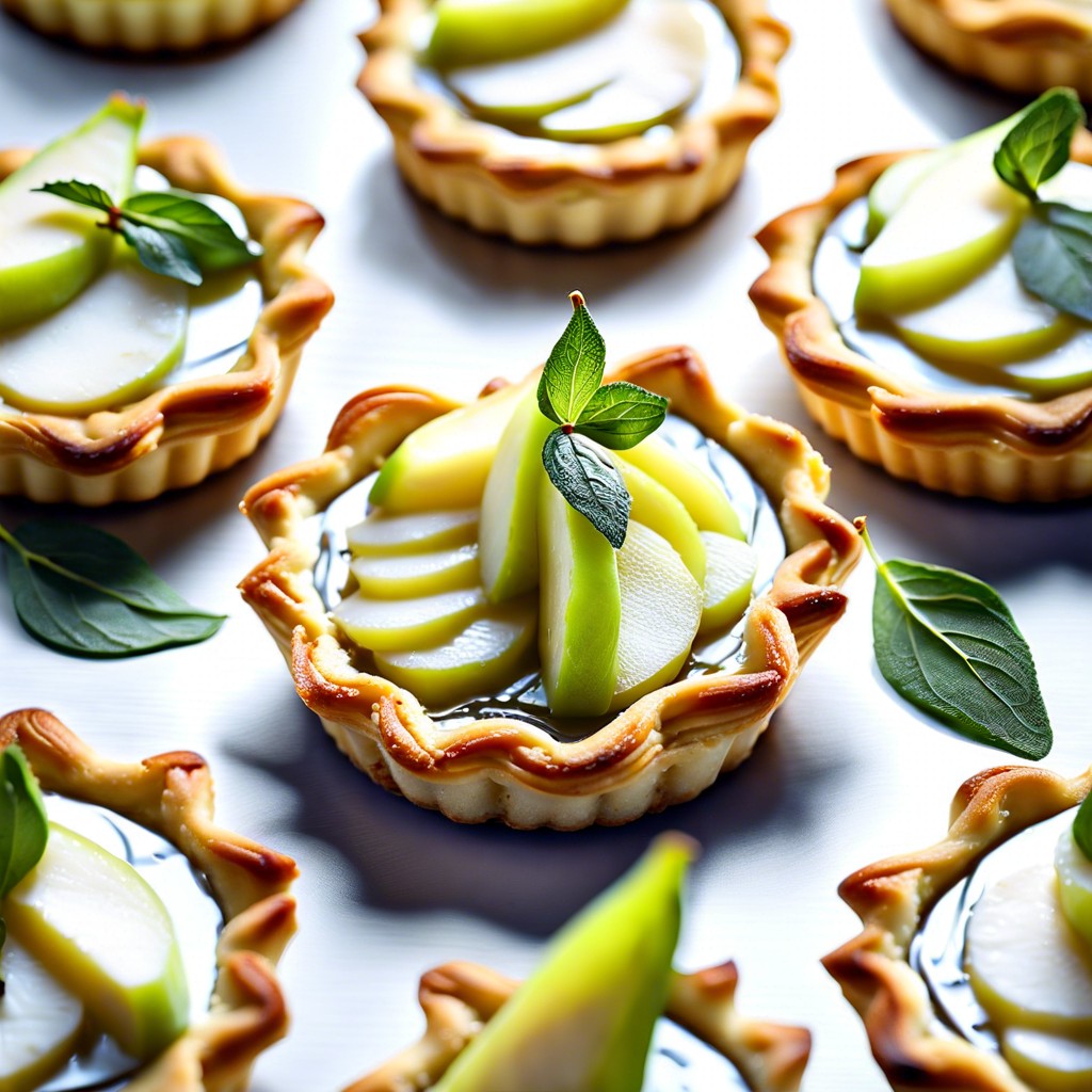 cream cheese and pear tartlets