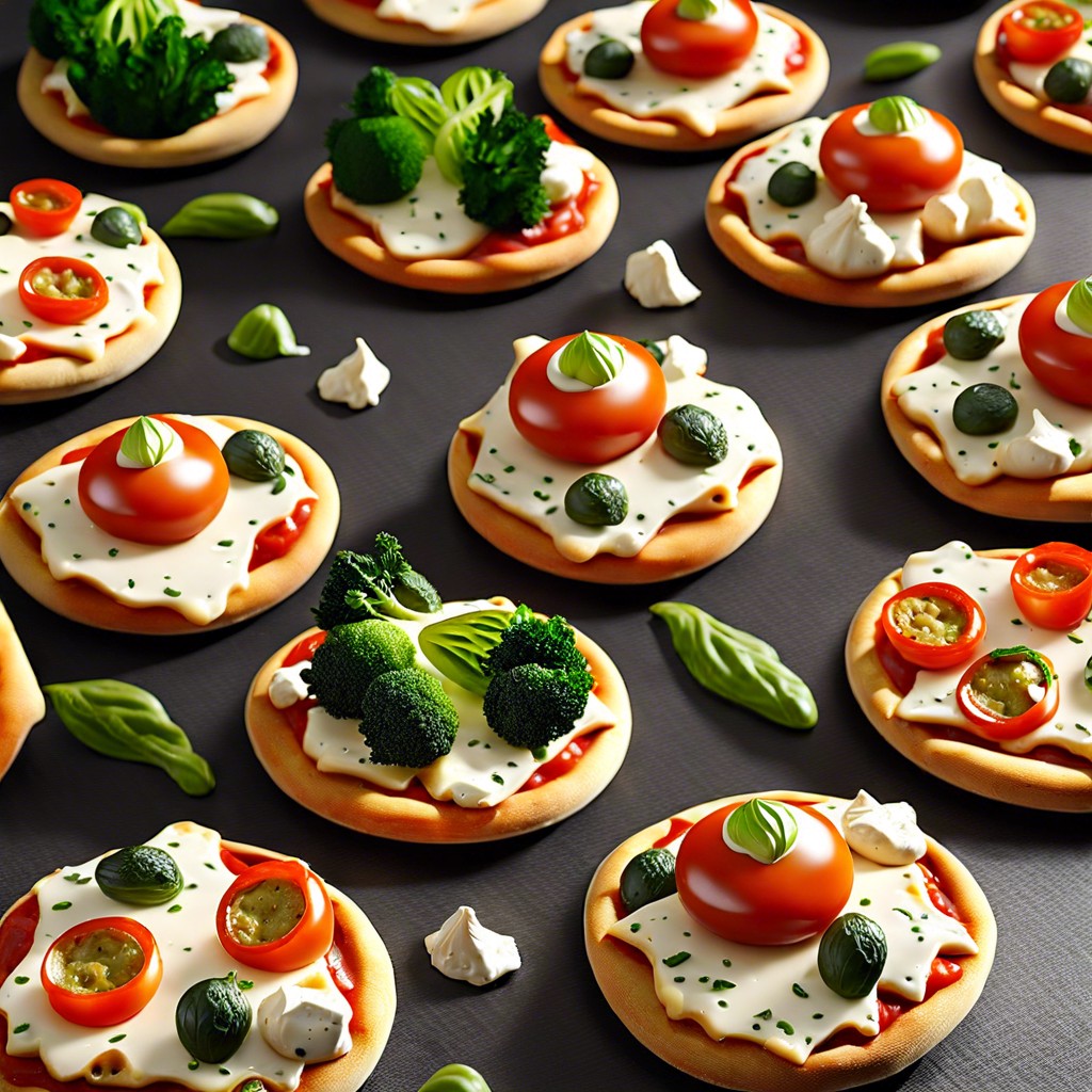 cream cheese and veggie pizza bites