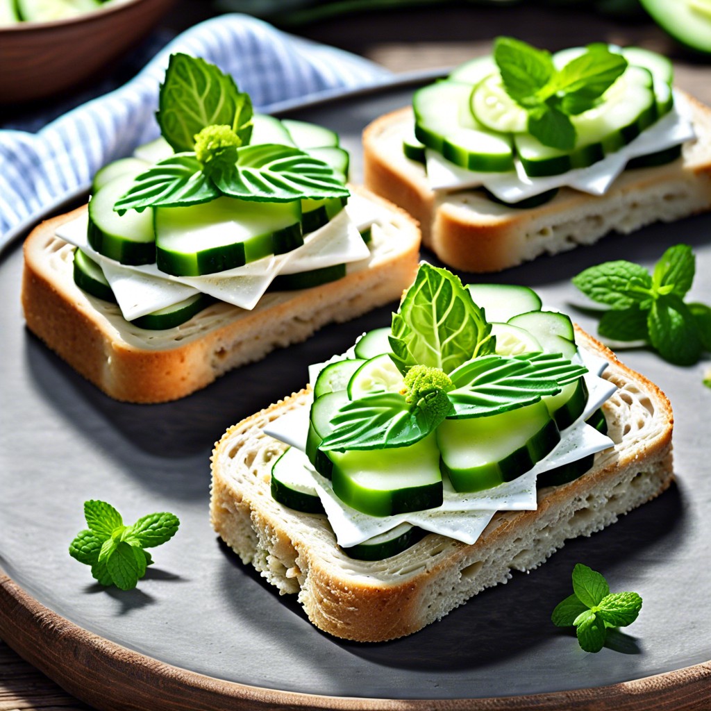 cucumber and mint mini sandwiches