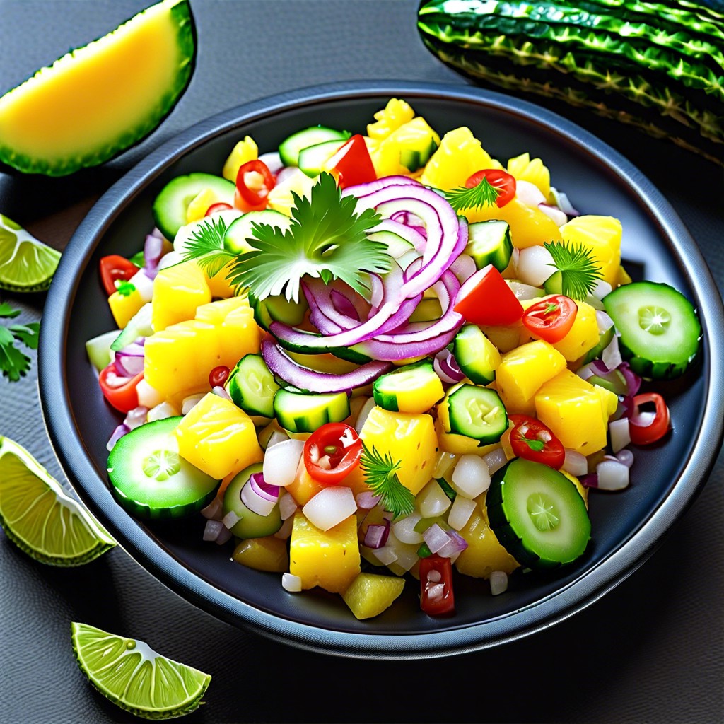 cucumber and pineapple ceviche