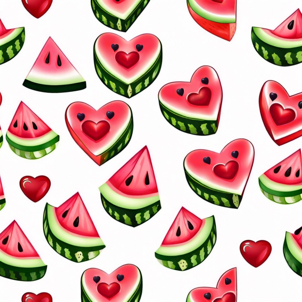cucumber and watermelon heart bites