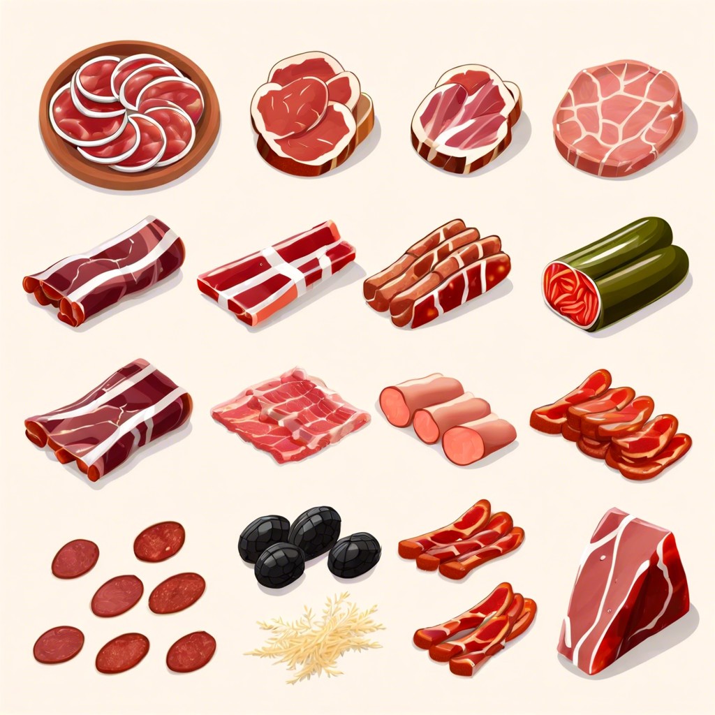 cured meat slices