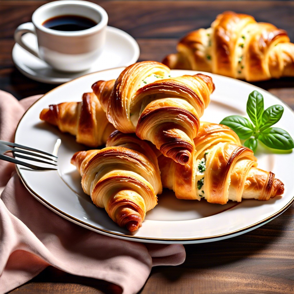 curled ham amp cheese croissants