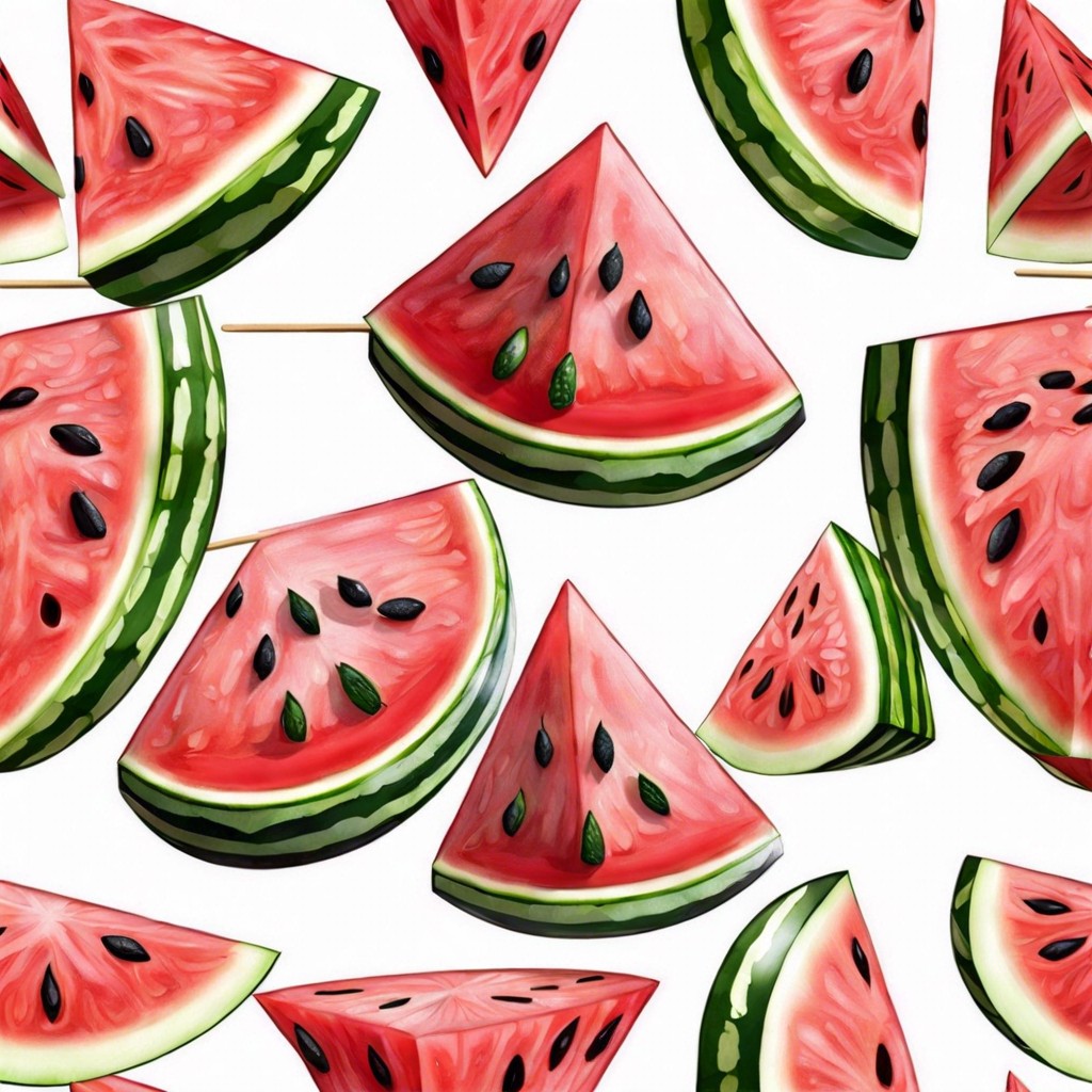 diamond shaped watermelon skewers