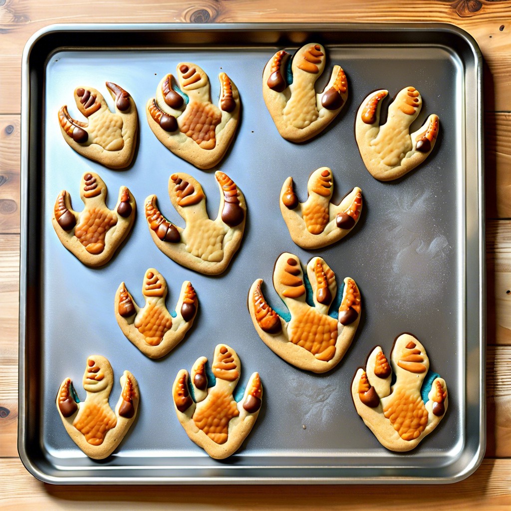 dino footprint cookies